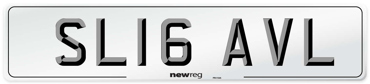 SL16 AVL Number Plate from New Reg
